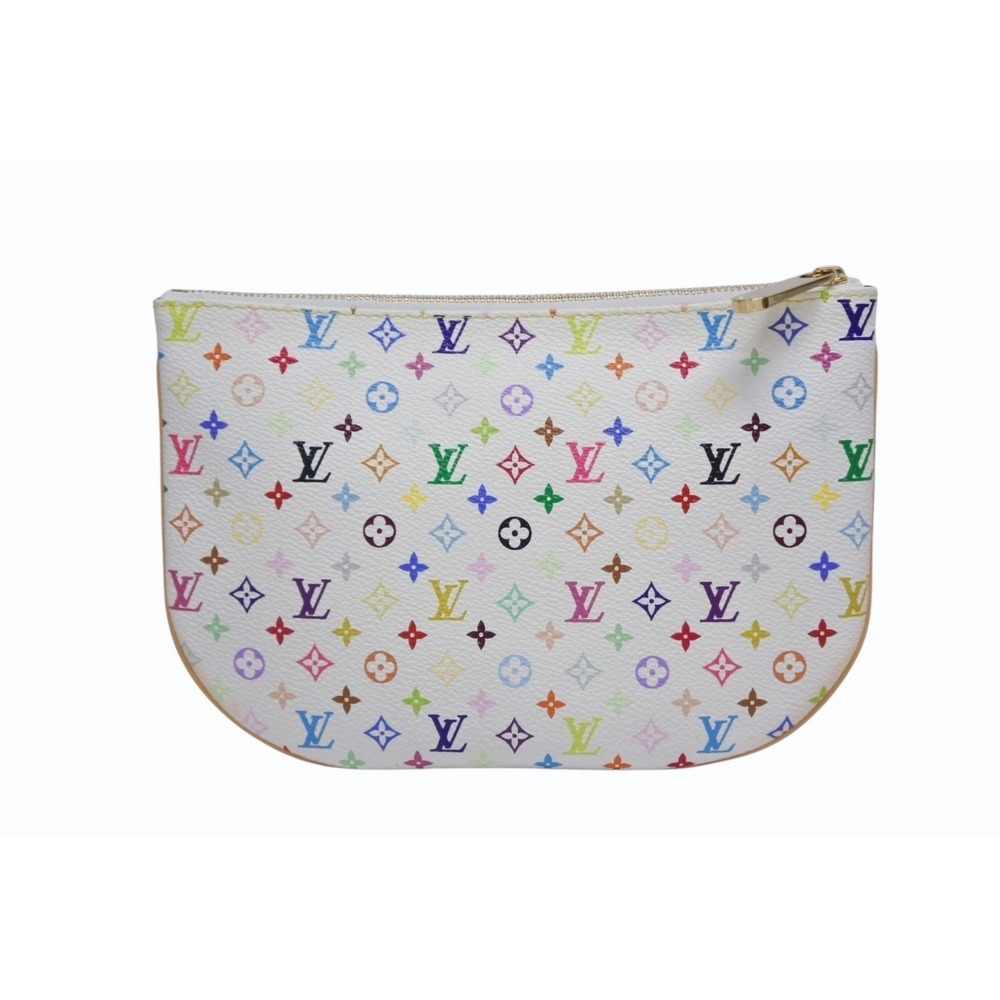 Louis Vuitton Clutch Multicolore white Multicolor Pochette Murakami by leather